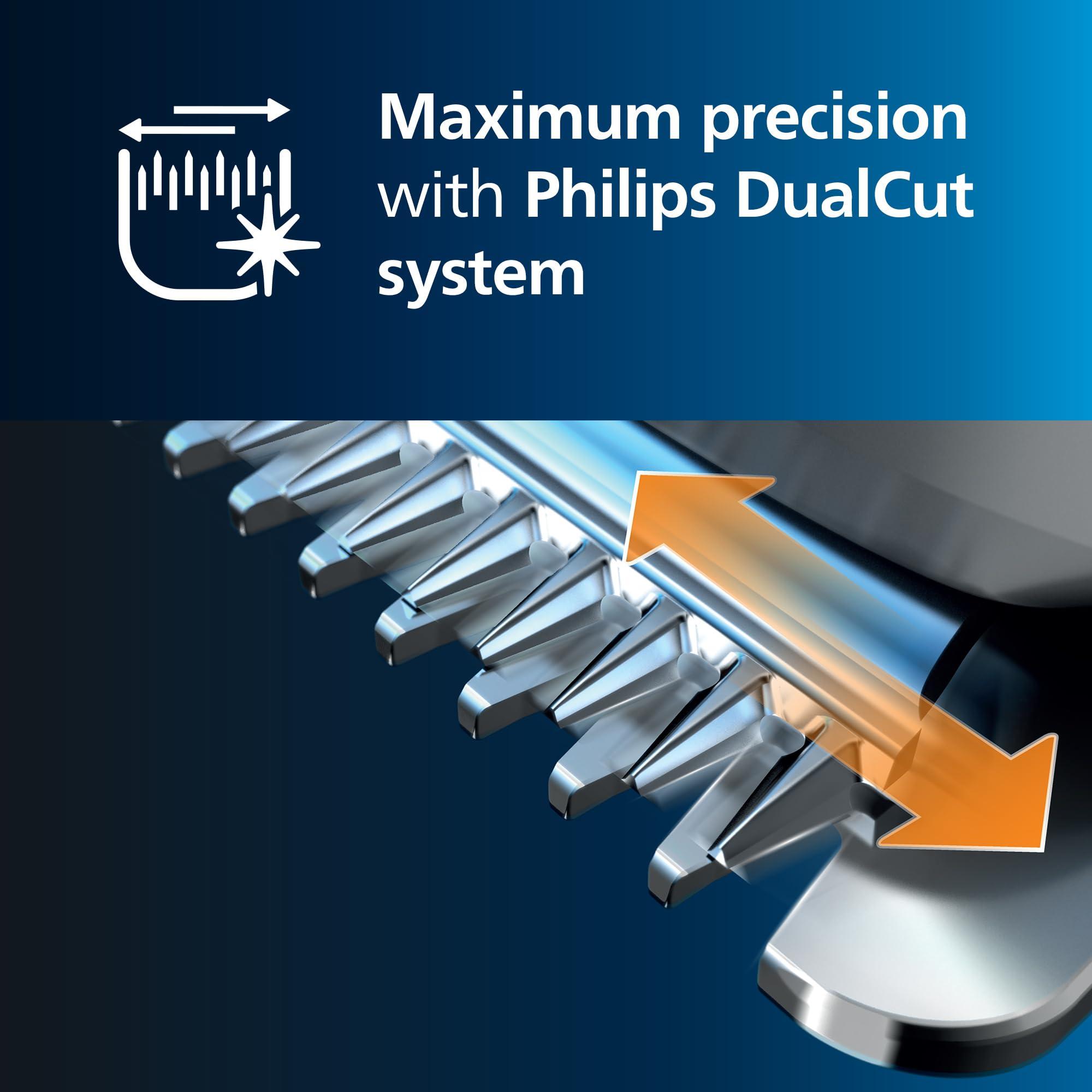 Philips Norelco Philips Norelco Hair Clipper 7000 Series, Hair and Beard Trimmer, Precision Dial, PowerAdapt Sensor, Trim-and-Flow, DualCut, DuraPower, 28 Length Settings, 90 Min. Runtime, HC7650/40