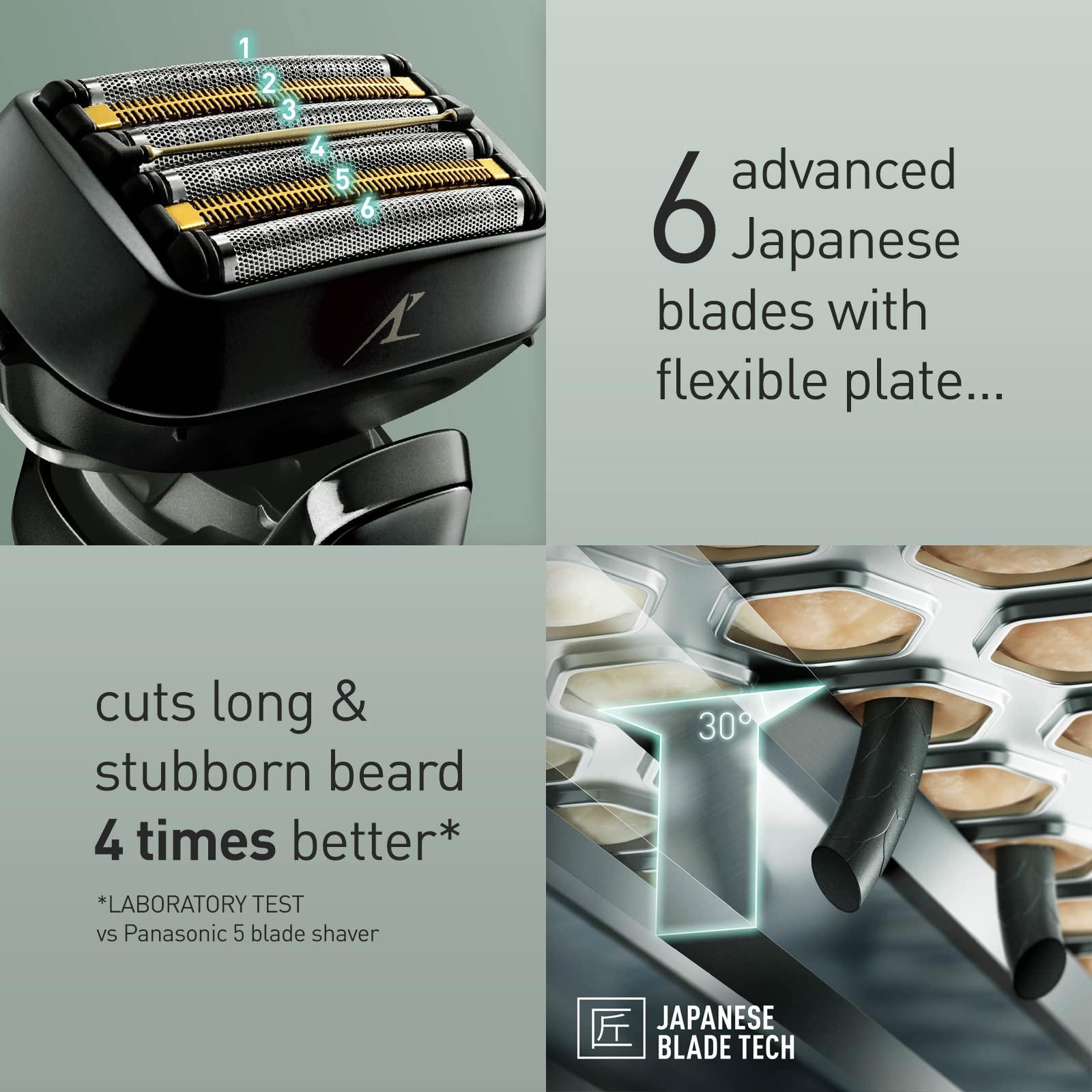 Panasonic Panasonic ES-LS6A Series 900+ Premium Wet/Dry Electric Shaver, 6-Way Shaving Head with Linear Motor, Black