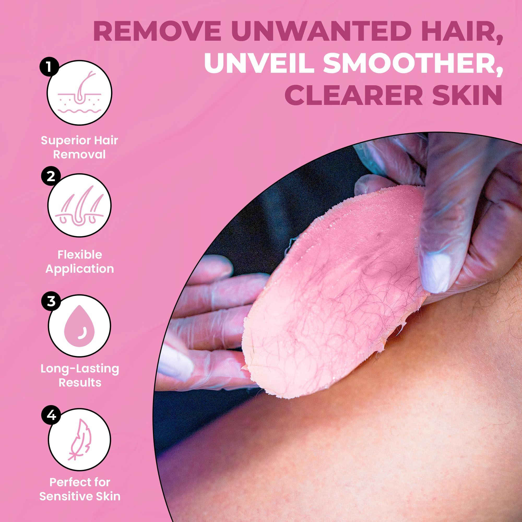 Starpil Starpil Wax 1000g / 2.2 lb Pink Hard Wax Beans for Painless Hair Removal, Stripless Wax Beads , Polymer Blend Low Temperature Wax for Face, Bikini, Brazilian, Legs, Underarm, Back and Chest.