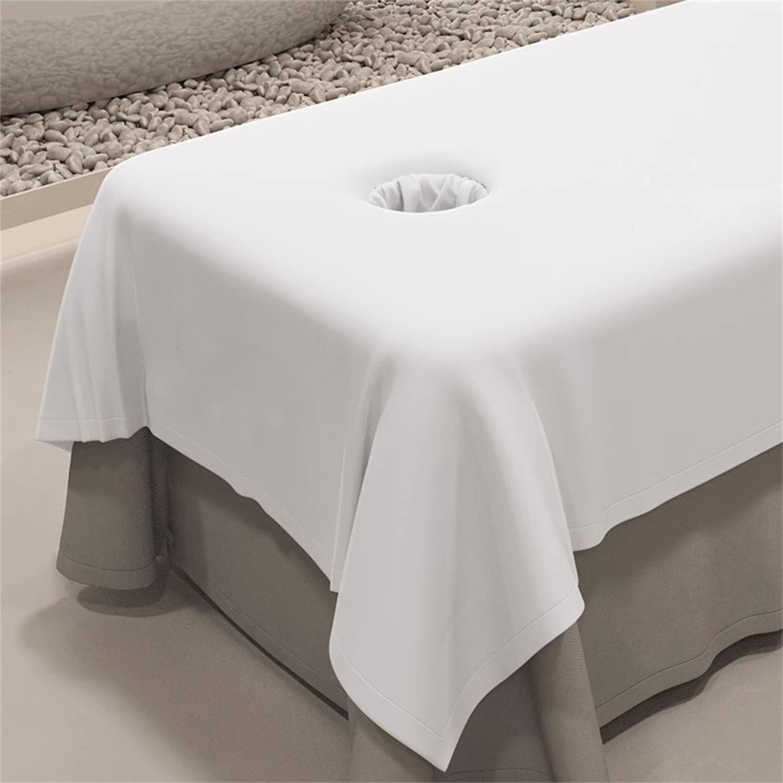 MWNAGO MWNAGO Massage Table Sheets,Massage Table Cover,Massage Linens, Massage Fitted Sheet, Massage Face Rest Cover with Hole, Sutiable for Beauty,Spa 55 * 95 in (Grey with Hole)