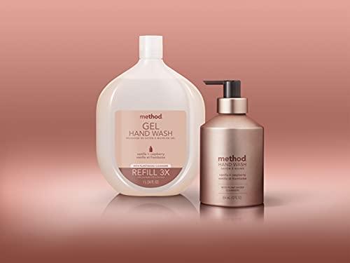 Method Method Premium Gel Hand Soap Refill, Vanilla + Raspberry, Recyclable Bottle, Biodegradable Formula, 34 fl oz (Pack of 4)