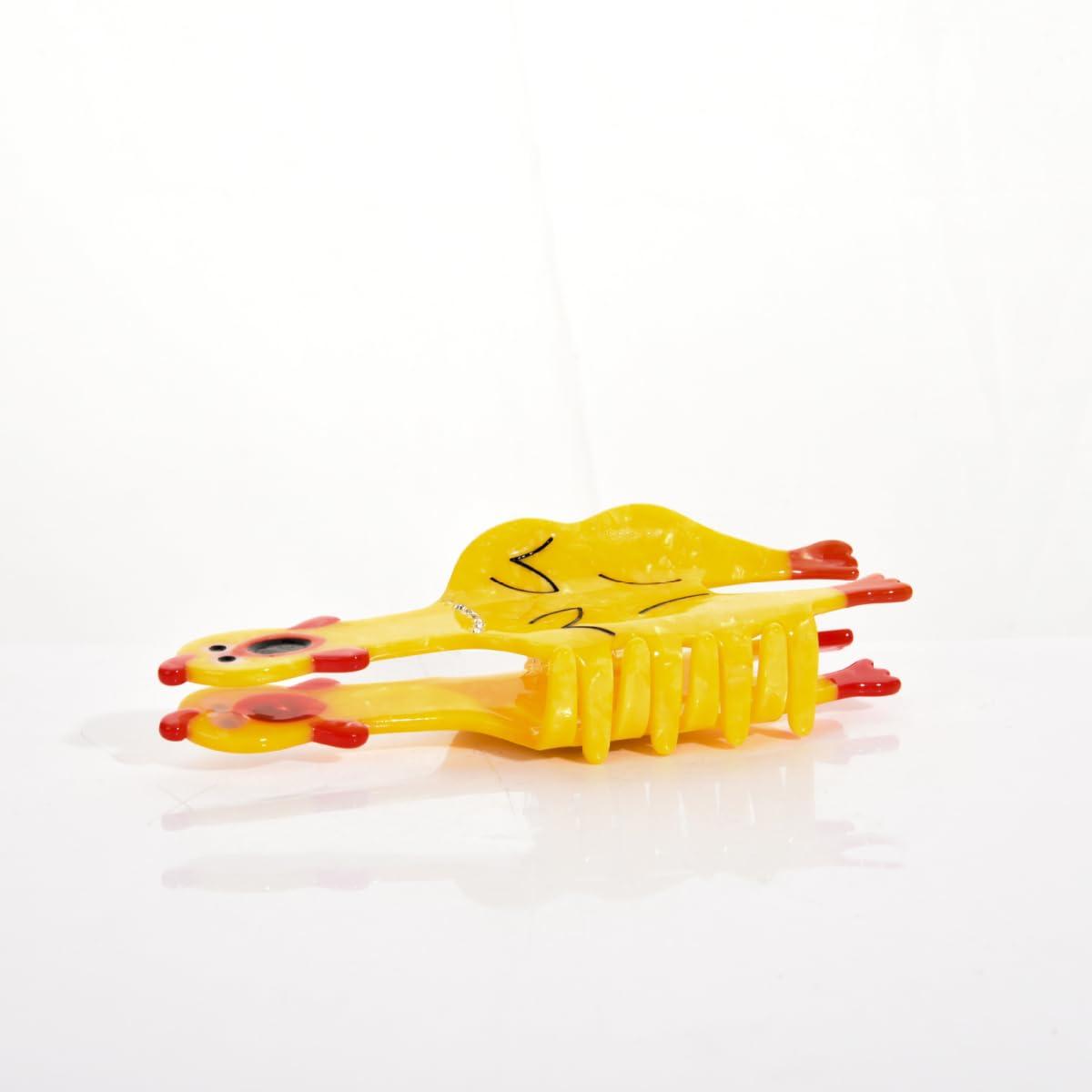 EoneDecor Generic Yellow Chicken Hair Clip,Small Claw Clip for Women,Acetate Hair Clip,Small Hair Clip, 1 Count (Pack of 1)