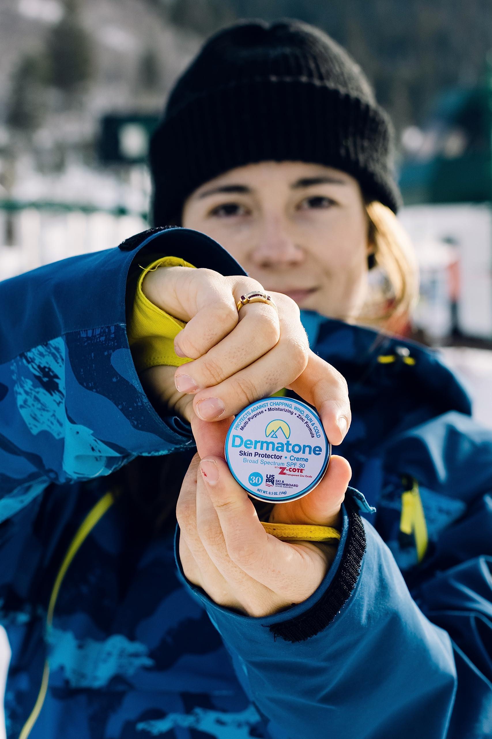 DERMATONE Dermatone Skin Protector w/Zinc | Skin Balm for Face & Lips | Barrier Cream for Sun, Wind & Cold | SPF 30 Zinc Sunscreen | Moisturize, Heal & Repair Dry Skin, 0.5 oz