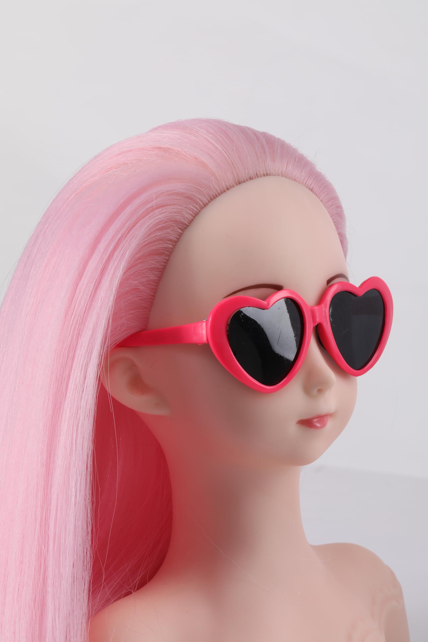 Anstar Anstar Hair Styling Doll Head for Girls Styling Head for Kids Mannequin Head with Pink Hair Doll Head for Hair Styling Braiding Cosmetology Manikin Head with Clamp Holder and Tools