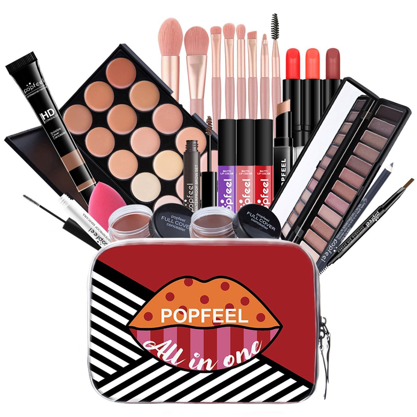 Chpbolly All-in-One Makeup Kit Gift Set, Makeup Kit for Women Full Kit, Makeup Gift Set Include Eyeshadow Palette Lipstick Concealer Blush Mascara Foundation Face Powder, Great Gift Choice(24 PCS)