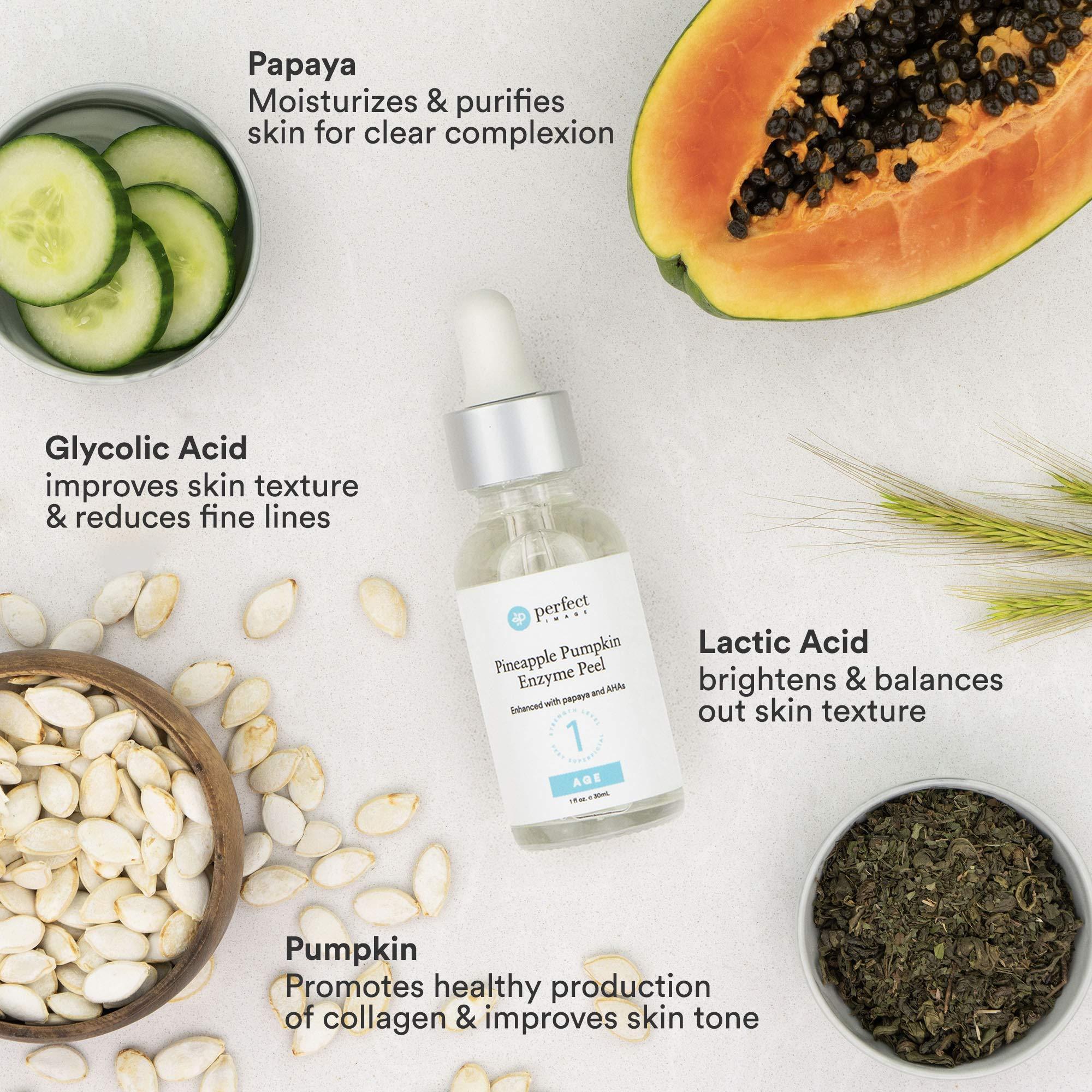 Perfect Image Pineapple Pumpkin Enzyme Skin Peel 1 oz - Enhanced with Papaya Extract & Alpha Hydroxy Acids (Professional Chemical Peel)