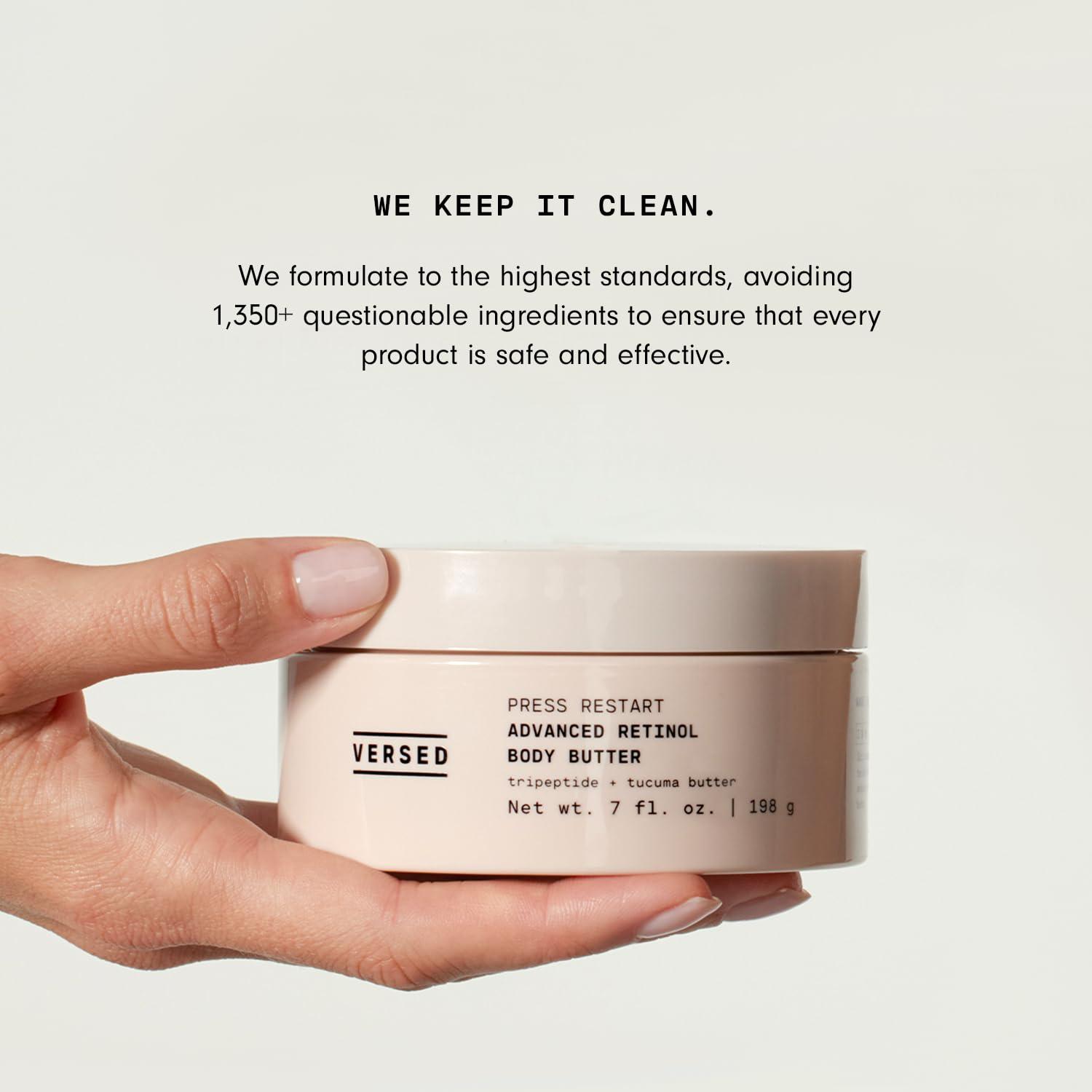 Versed Versed Advanced Retinol Body Butter - Encapsulated Retinol Body Lotion & Skin Firming Cream - Infused with a Tripeptide & Vitamin-Rich Butters to Repair and Renew Dry Skin (7 oz)