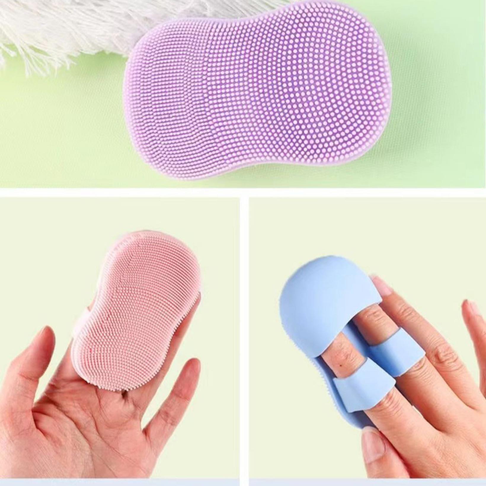 Generic Silicone Finger Facial Cleansing Brush,Face Scrub Brush,Facial Cleansing Brush, Face Exfoliator Blackhead Pore Face Wash Brush for Skin Care Deep Cleaning (Pink)