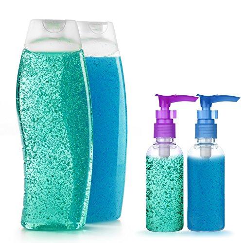 Hotop Transparent Travel Bottles Pump Bottle Lotion Dispenser Bottle, 4 Pieces (100 ml)