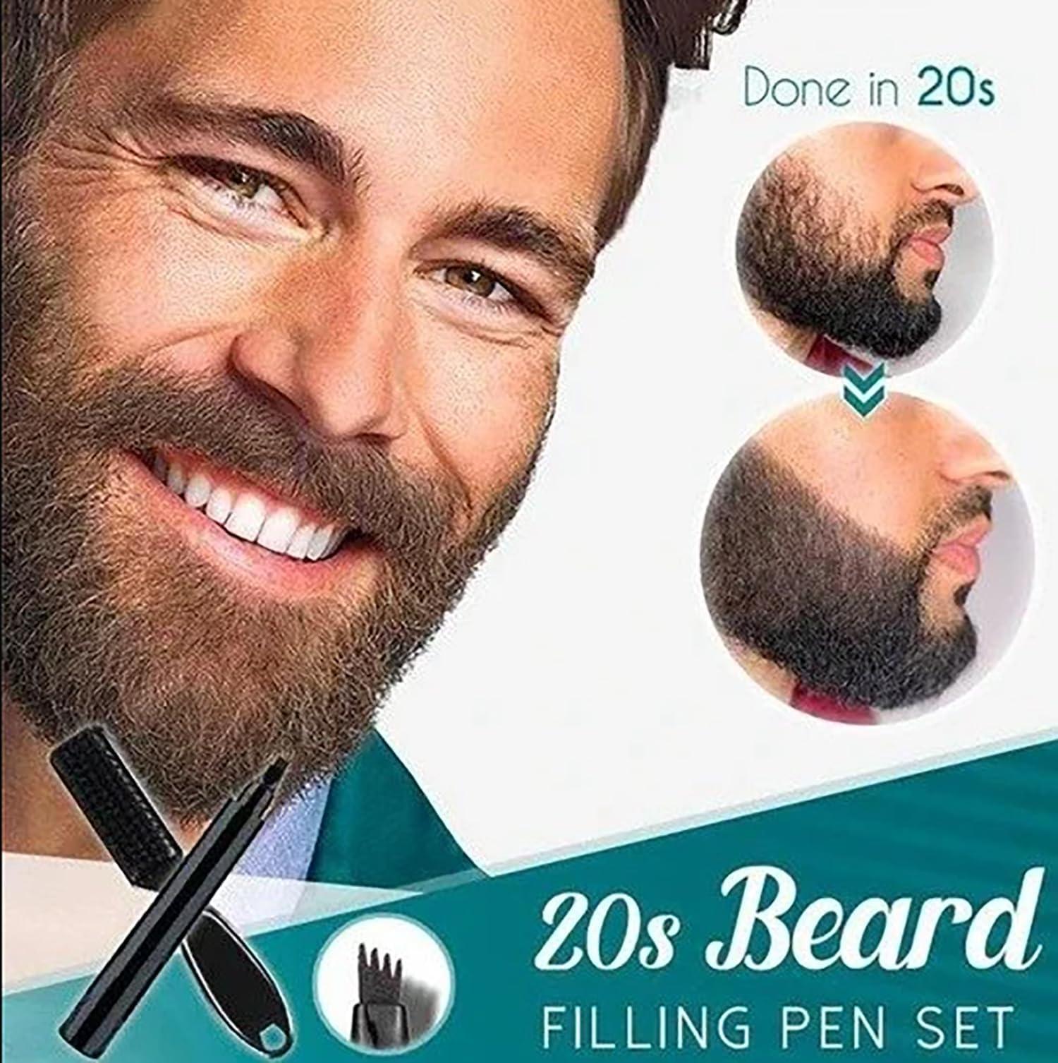 QINMAO 4 Points Multi-Used Pen,4 Points Multi-Used Waterproof Beard Filling Pen Kit,Magic Microblading Eyebrow Pencil,Waterproof 4 Tipped Precise Brow Pen (Dark brown)