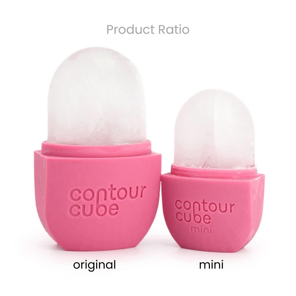 Contour Cube Contour Cube Mini - Revolutionary Ice Roller for Sculpting & De-Puffing - Face Ice Roller & Massager - Ice Mold for Face - Compact Skin Care Tools for Daily Skincare & Travel - Original Pink