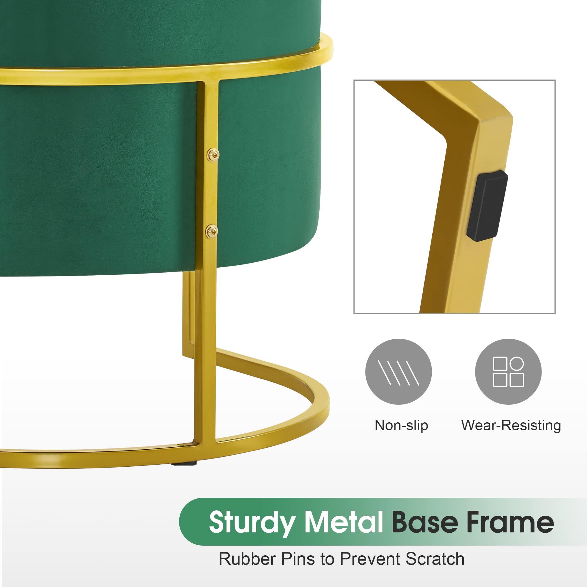 BarberPub BarberPub Living Room Chair, Nail Tech Chair with Cushion, Manicure Armchair for Nail Technician, Spa Salon Equipment for Manicurist, Vanity Makeup Beauty Station 3513 (Dark Green)