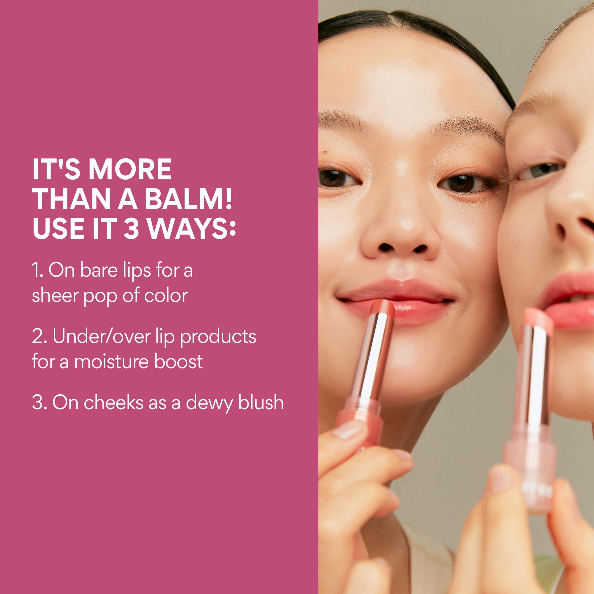 innisfree innisfree Dewy Tint Lip Balm with Hydrating Hyaluronic Acid and Ceramides, Tinted Korean Lip Balm, Power Cherry