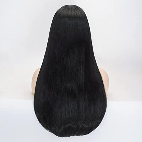 Coraline Coraline Long Black Wig Long Straight Middle Part Black Parting Halloween Costume Cosplay and Daily Wig (black)