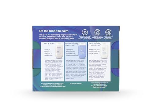 Method Method Body Wash and Hair Care Gift Set, Simply Nourish, 3.4 oz Travel Size Bottles
