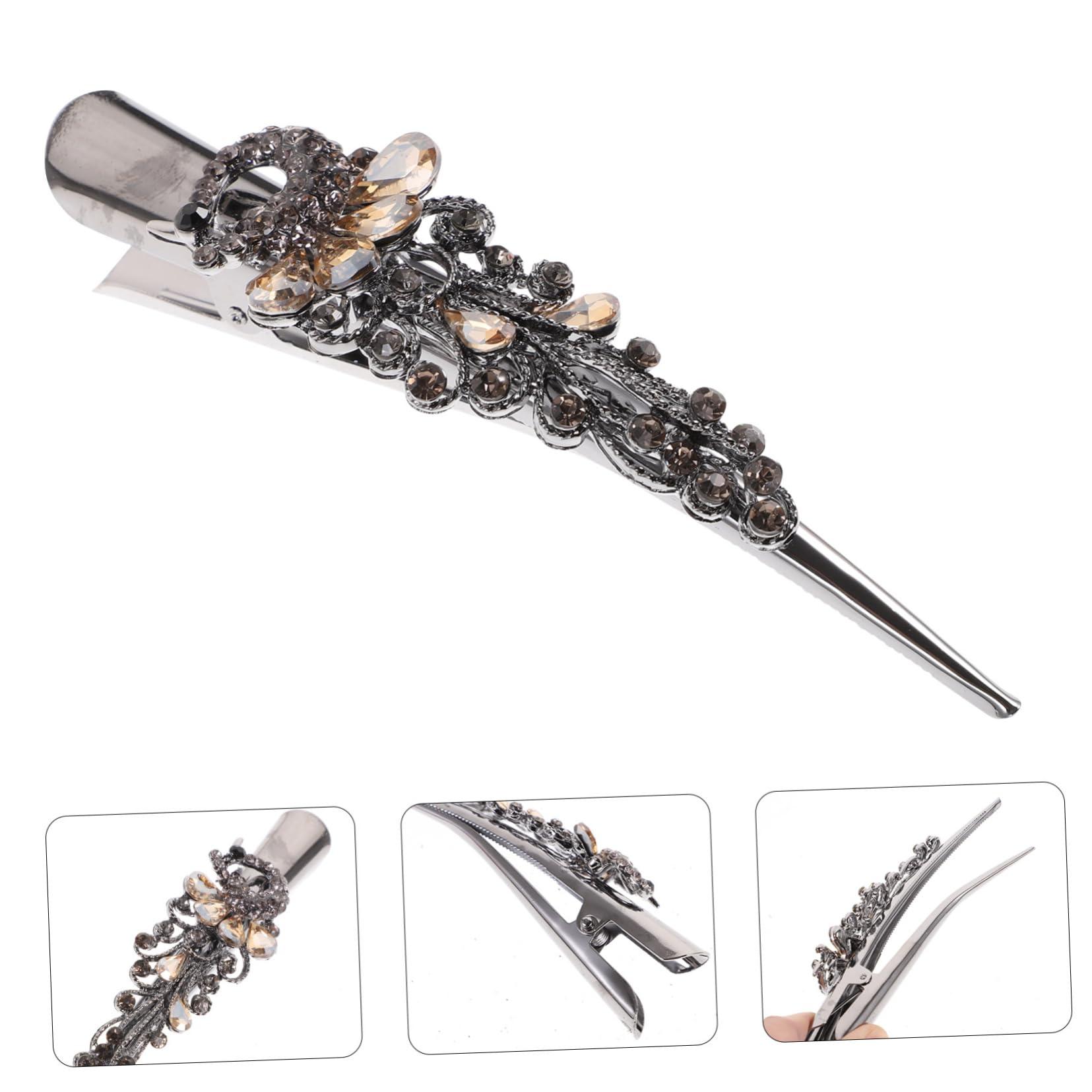 LIFKOME LIFKOME 1pc Pin Hair Rhinestone Alligator Clips Billed Large Hair Clips