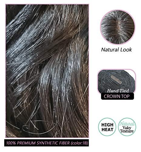 BOBBI BOSS BOBBI BOSS Long Curly Premium Synthetic Bang Wig ELODIE, Elegant Silky Natural Wavy Hair, Air Bangs, Natural Looking Heat Resistant Hair Replacement Wig for Party Cosplay (1B / Natural Black)