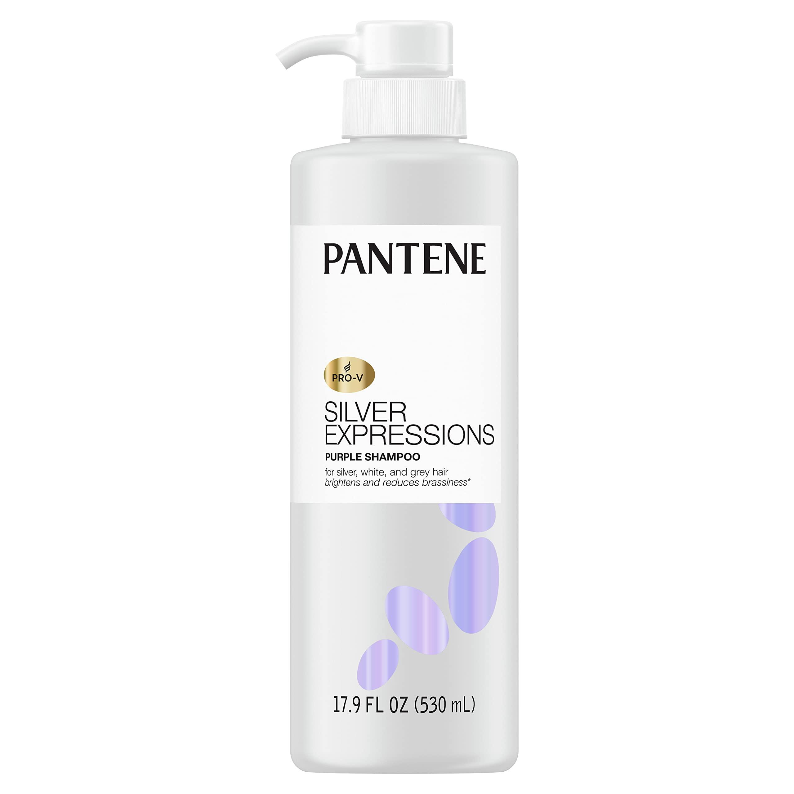 Pantene Pantene Silver Expressions, Purple Shampoo and Hair Toner, Pro-V for Grey and Color Treated Hair, Lotus Flowers, 17.9 Fl Oz