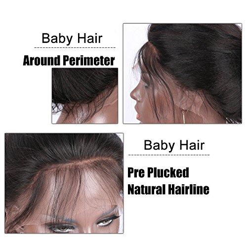 iVogue Hair Malaysian Virgin Human Hair Full Lace Wigs Loose Bouncy Wave Glueless Lace Front Wigs with Pre Plucked Baby Hair for Black Women (18"FullLaceWig)