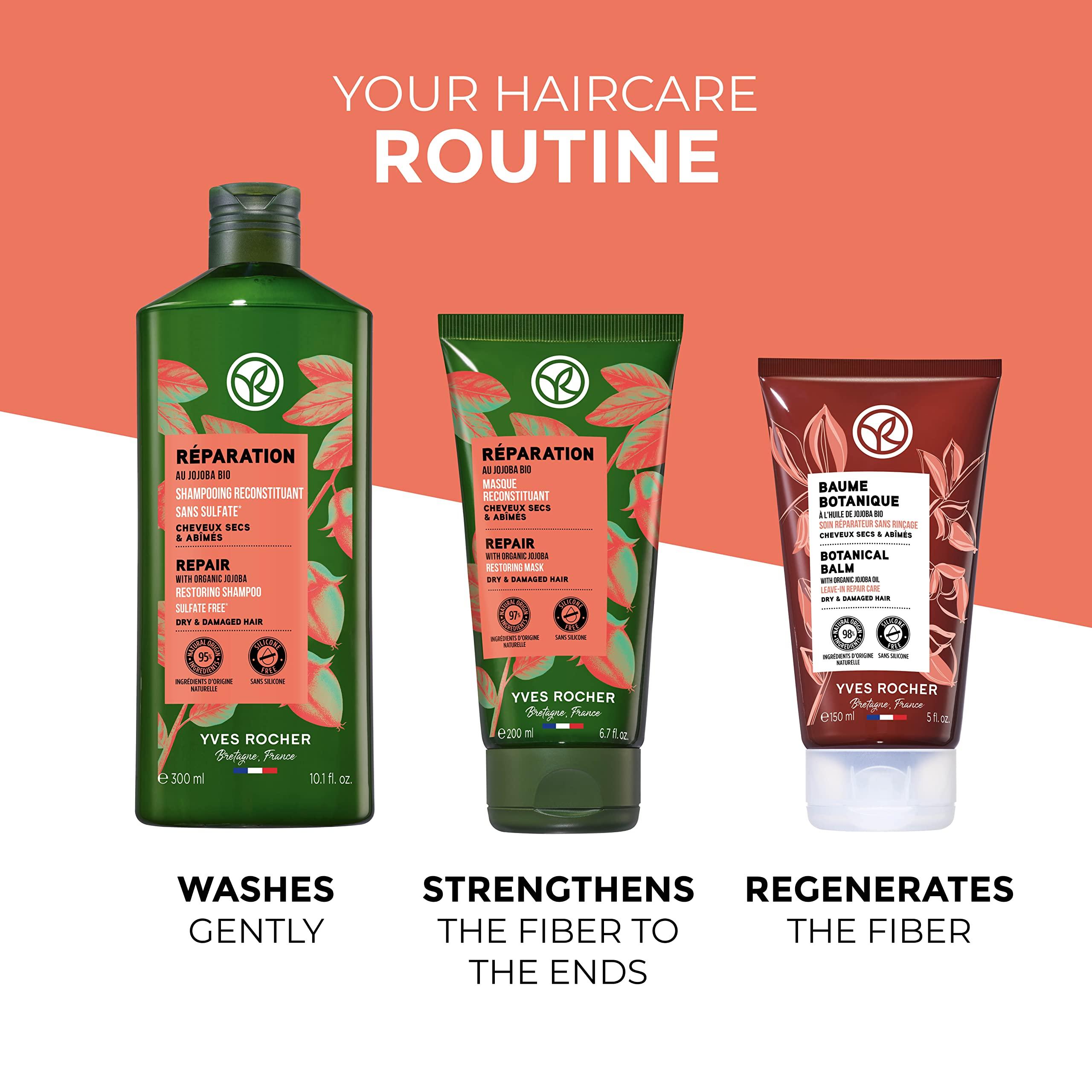 Yves Rocher Yves Rocher Restoring Shampoo - Repair| Cleanse & Restructure Dry, Damaged Hair | 10.1 fl oz