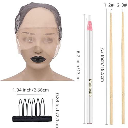 Lunarie 13x4 Lace Front Wig Cap for Making Wigs with Adjustable Straps Breathable Transparent Swiss Lace Medium Size Glueless Weaving Cap Wig Base for Ventilating or Knotting