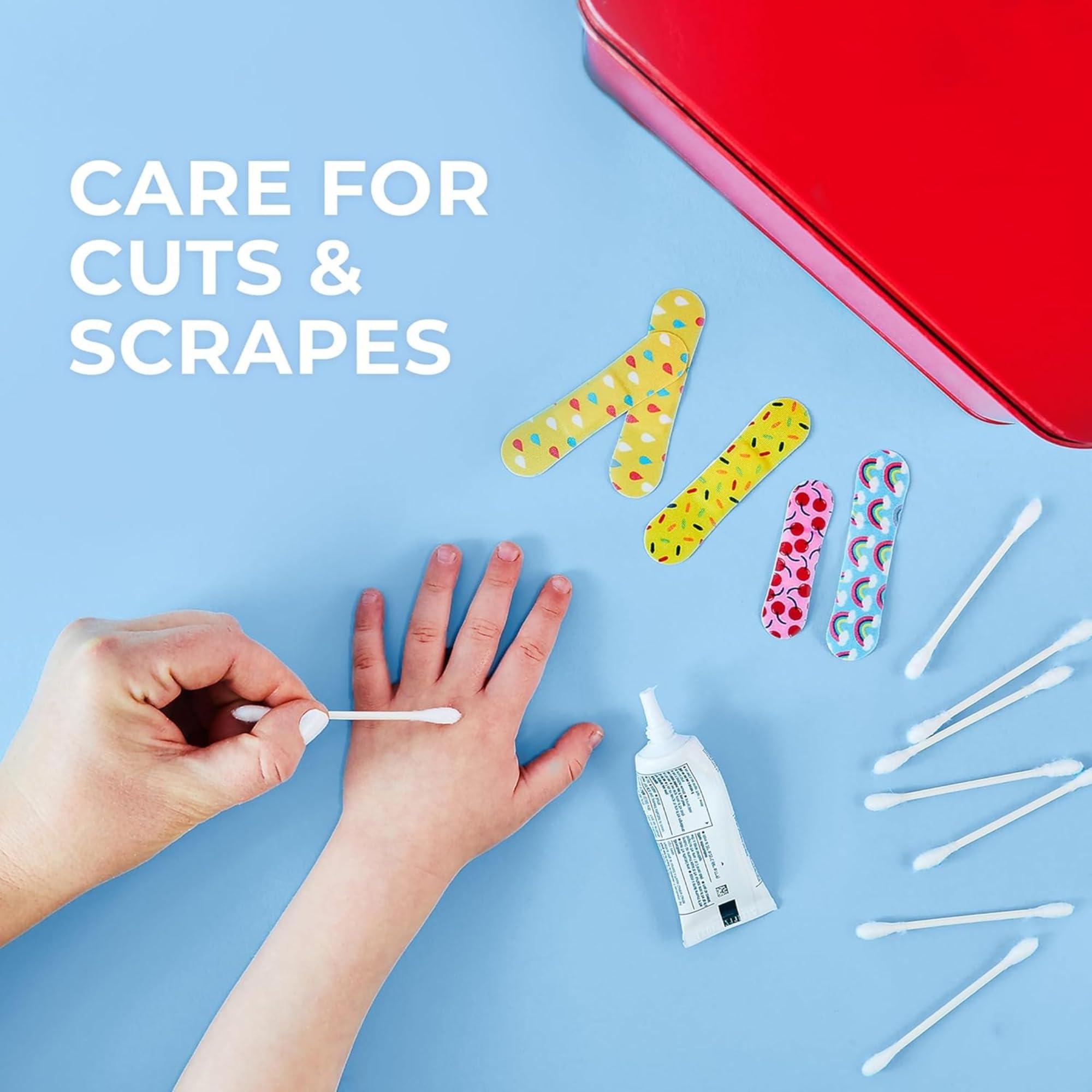 Grisa Box Qtips Cotton Swabs for Hygiene & Beauty Care | Soft 100% Cotton | 625 ct (2 boxes) + 500 ct (1 box) | 1,750 Total Swabs for Cleaning, Makeup, & First Aid + GrisaBox Stickers