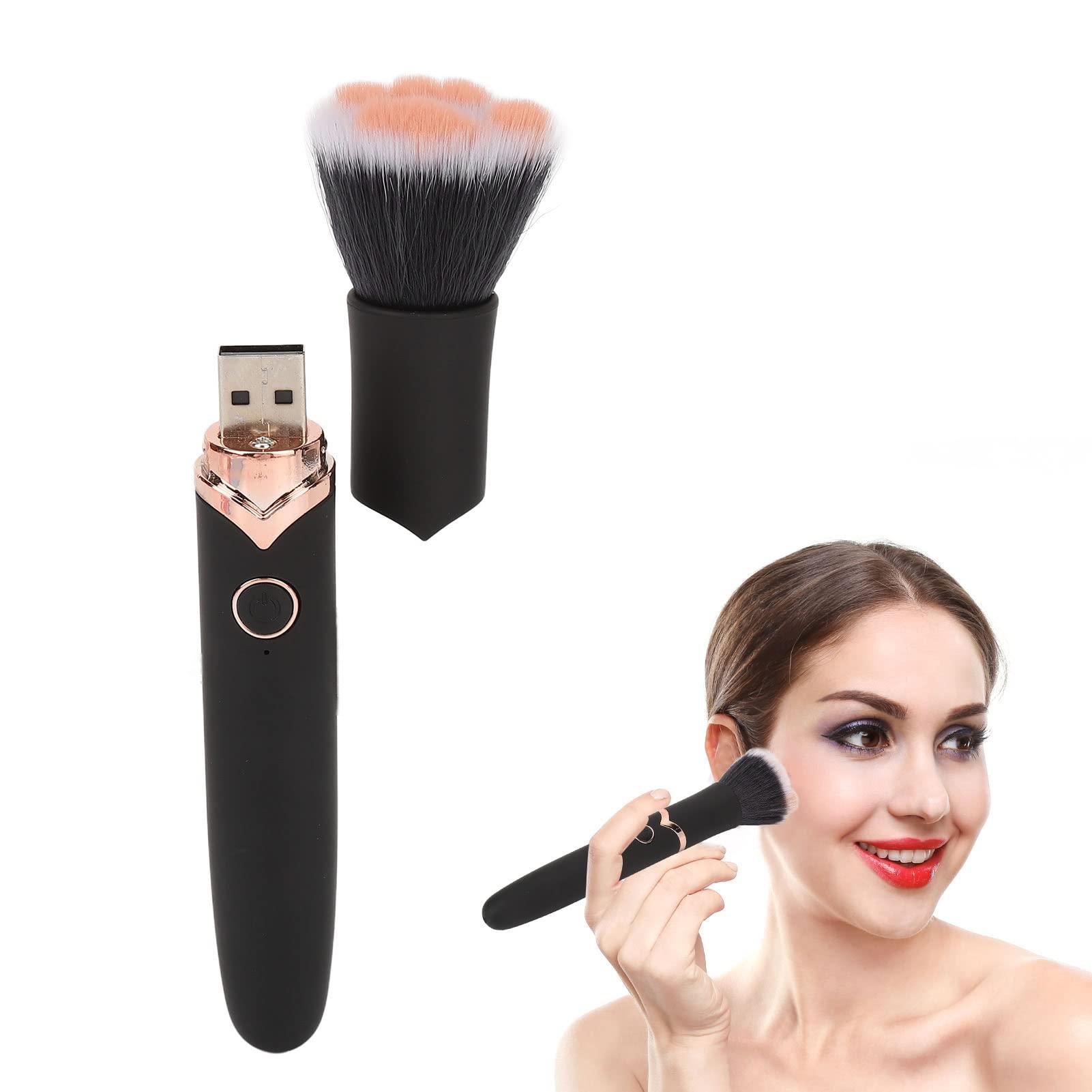 ZJchao ZJchao Electric Makeup Brush, 10 Gears Vibration Electric Blush Loose Powder Brushes Kabuki Brush Makeup Brush Vibrating Makeup Brush Makeup Brushes with Waterproof for Home Travel Use