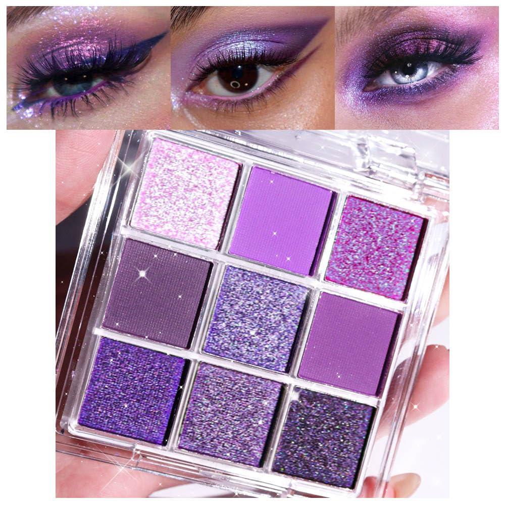 CAKAILA CAKAILA Purple and Pink Glitter Eyeshadow Palette Makeup,Lavender Mauve Light Pink Baked Eye Shadow Palette,Highly Pigmented Purple Makeup Pallet Long Lasting Waterproof Blendable Womens Eyeshadow