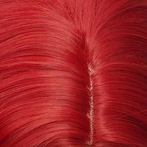 MAGQOO MAGQOO Red Wig Bright Red Wig for Women Red Bob Wig Short Curly Wavy Bright Red Wigs Synthetic Halloween Cosplay Costume Party Wigs (Red, Women Girls)