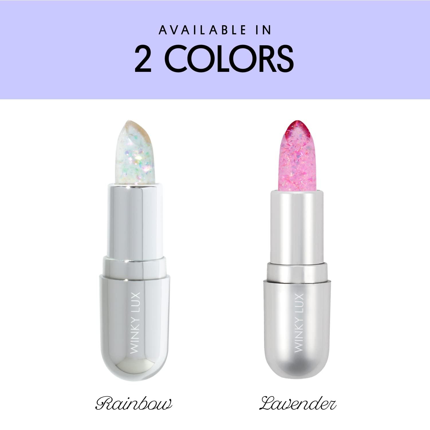 Winky Lux Winky Lux Glitter Confetti Balm, pH Lip Balm, pH Color Changing Lipstick and Tinted Lip Balm, Vegan & Cruelty Free Lip Balm, Hydrate & Plump, Sheer Pink Lipstick, Rainbow & Lavender Confetti
