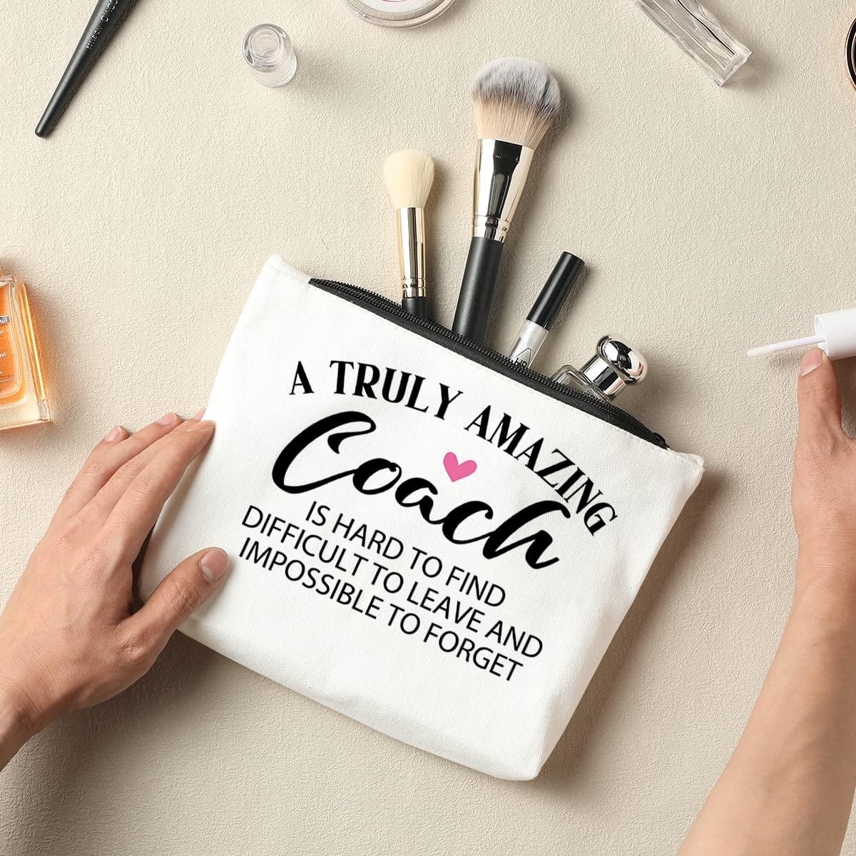 NBIAN Coach Gifts - Best Coach Gifts For Women Makeup Bag -Coworker Gifts - Cheer Gifts For Coach - yoga, Hockey, Baseball, Softball, Gymnastics Coach Appreciation Gift Cosmetic Bag Travel Toiletry Bag