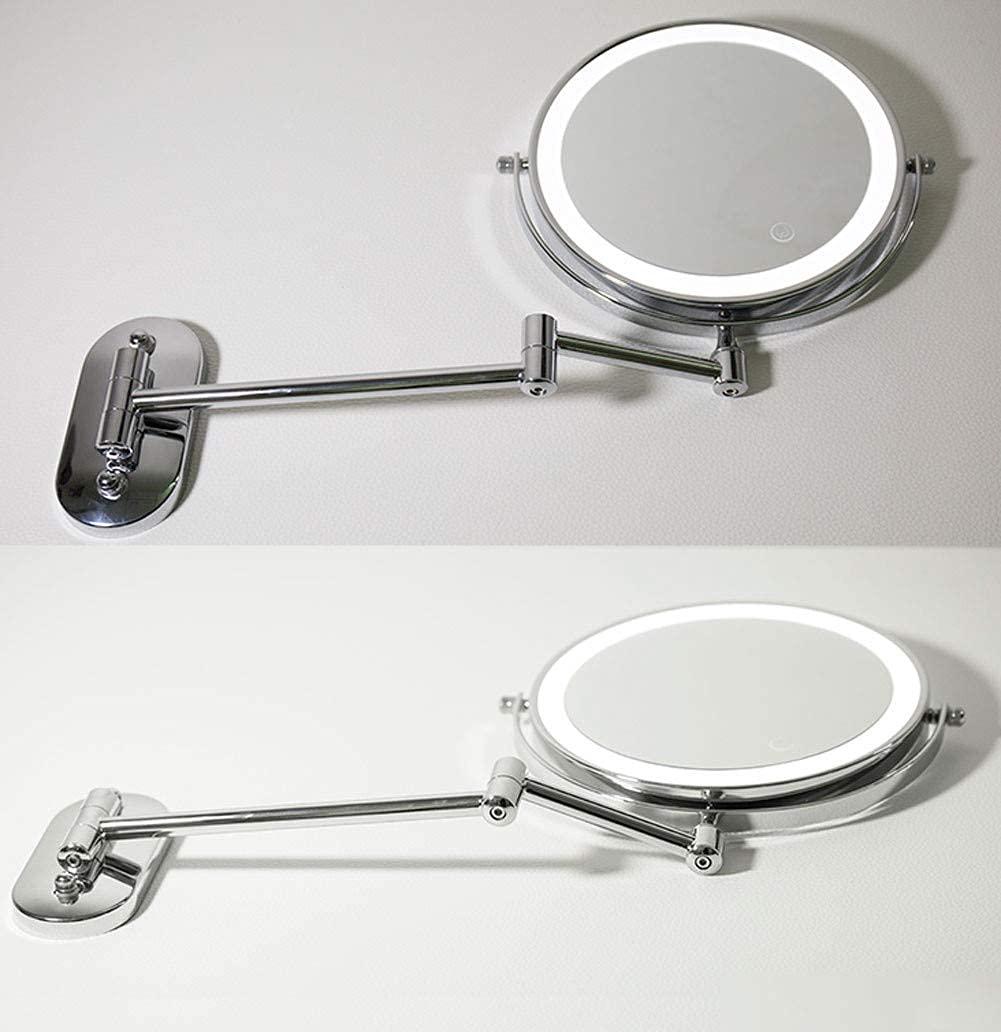 IJPDXOLBQ IJPDXOLBQ Makeup Mirror Wall Mount Led Lighted 10X Magnifying Cosmetic Mirror 360&Deg Swivel Extendable Two Sided Vanity Mirror,Powered by 4 X AAA Batteries 8 inch