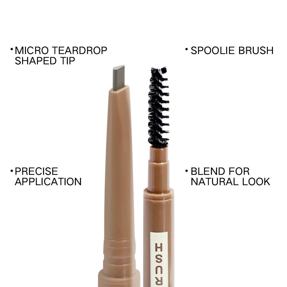 Music Flower Music Flower Eyebrow Pencil in Teardrop Tip with Spoolie Brush, Dual Ended Eyebrow Pen Natural Fills and Defines Brow Medium Brown