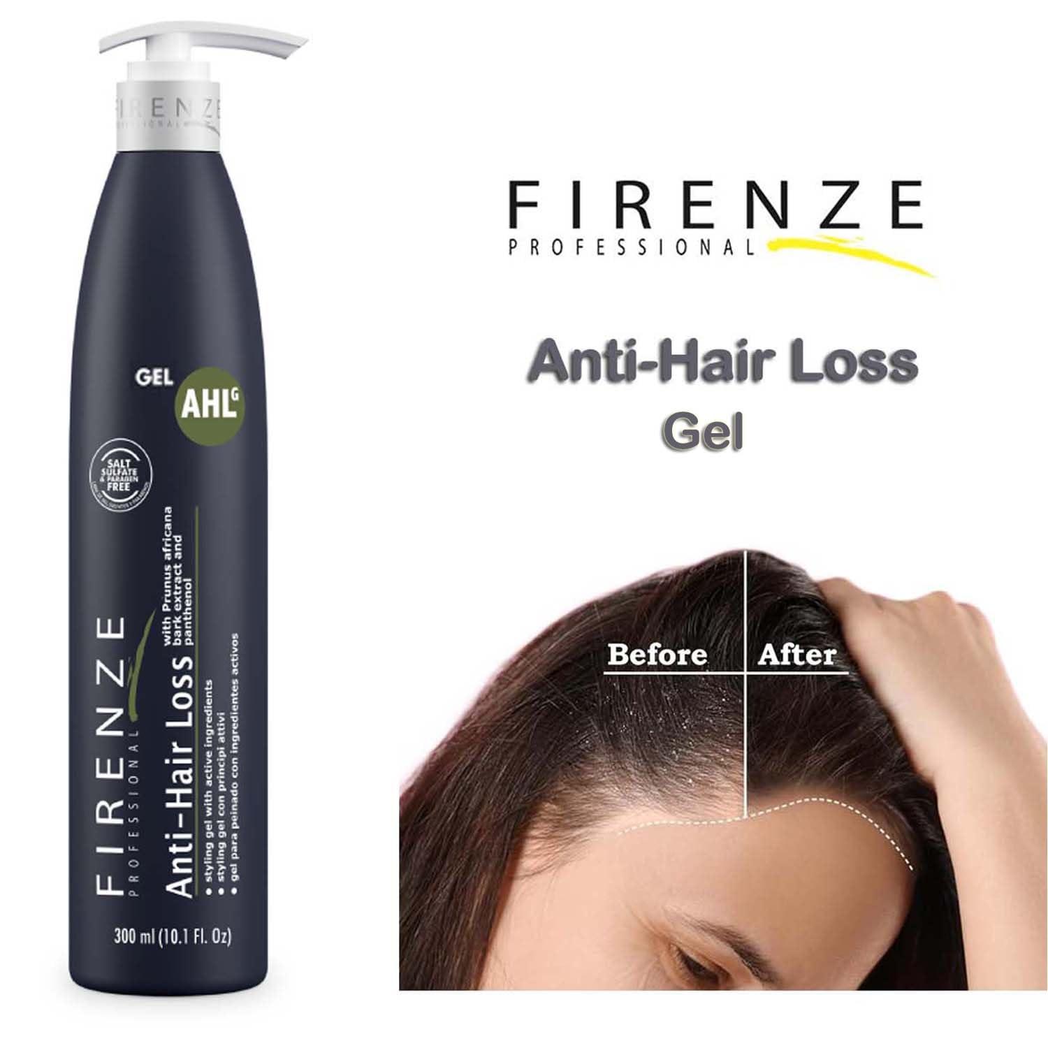 Firenze Professional Firenze Anti-Hair Loss Styling Gel (AHL) with Prunus Africana bark extract & panthenol 10.1 oz/300ml, Clear