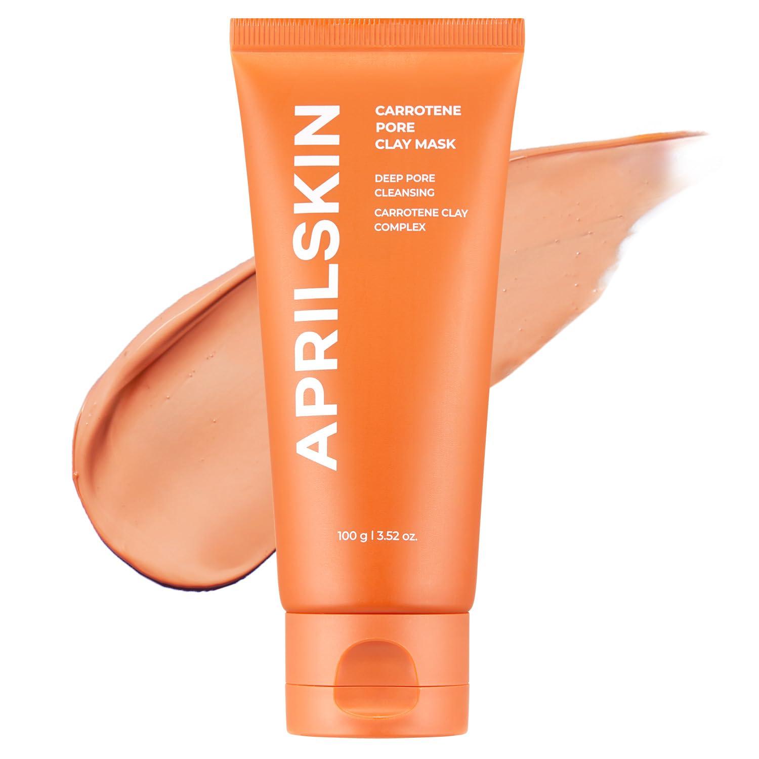 Aprilskin APRILSKIN Carrotene IPMP 3-Min Quick Dry Pore Caring Clay Mask | Kaolin & Zinc PCA | Reduces Pores & Sebum | Cooling Effect | Vegan | Gentle Exfoliation | Korean Skin Care | 5.07 oz