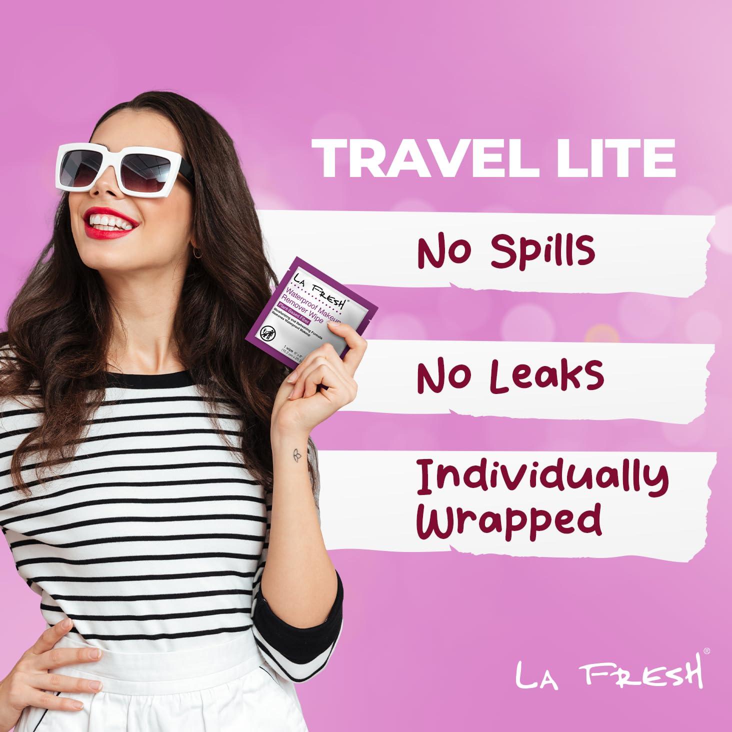 La Fresh La Fresh 24/7 Makeup Remover Wipes, Easily Remove Waterproof Makeup and Moisturizing, Pack of 50 Individually Wrapped Wet Wipes, Skincare Travel Essentials