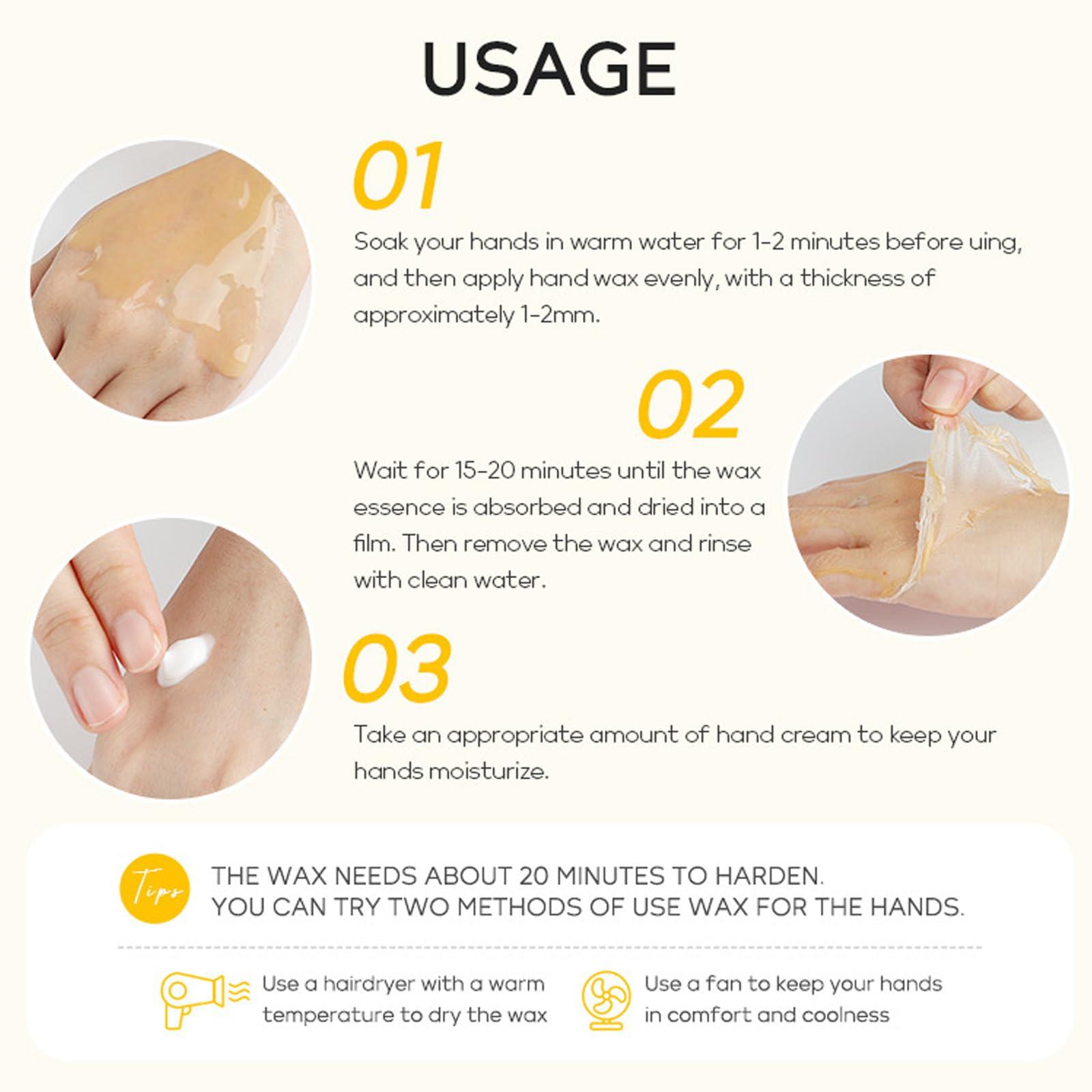 Inkjoy Honey Peel Off Mask,Deep Moisturizing Milk Honey Peel Off Hand Wax,Hydrating Exfoliating Hand & Foot Peeling Mask,Hand Moisturizing Gloves,Nourishing Brightening Serum for Dry Rough Skin for Women