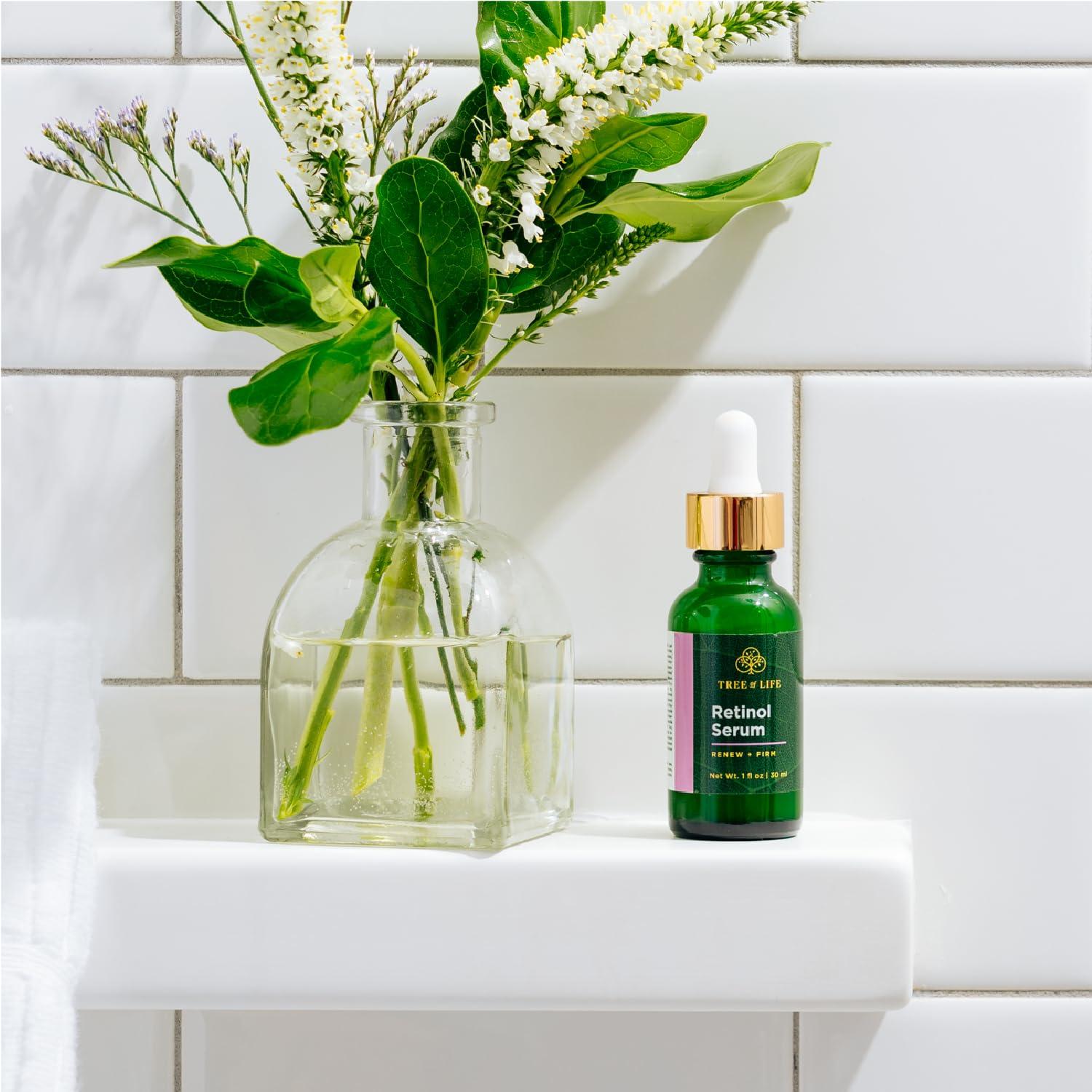 Tree of Life Beauty Tree of Life Beauty Retinol Serum, Skin Smoothing Face Oil for Dark and Age Spots and Fine Lines, Facial Serums for Dry and Sensitive Skin Care with Hyaluronic Acid for Soft Skin, 2 Fl Oz (pack of 2)