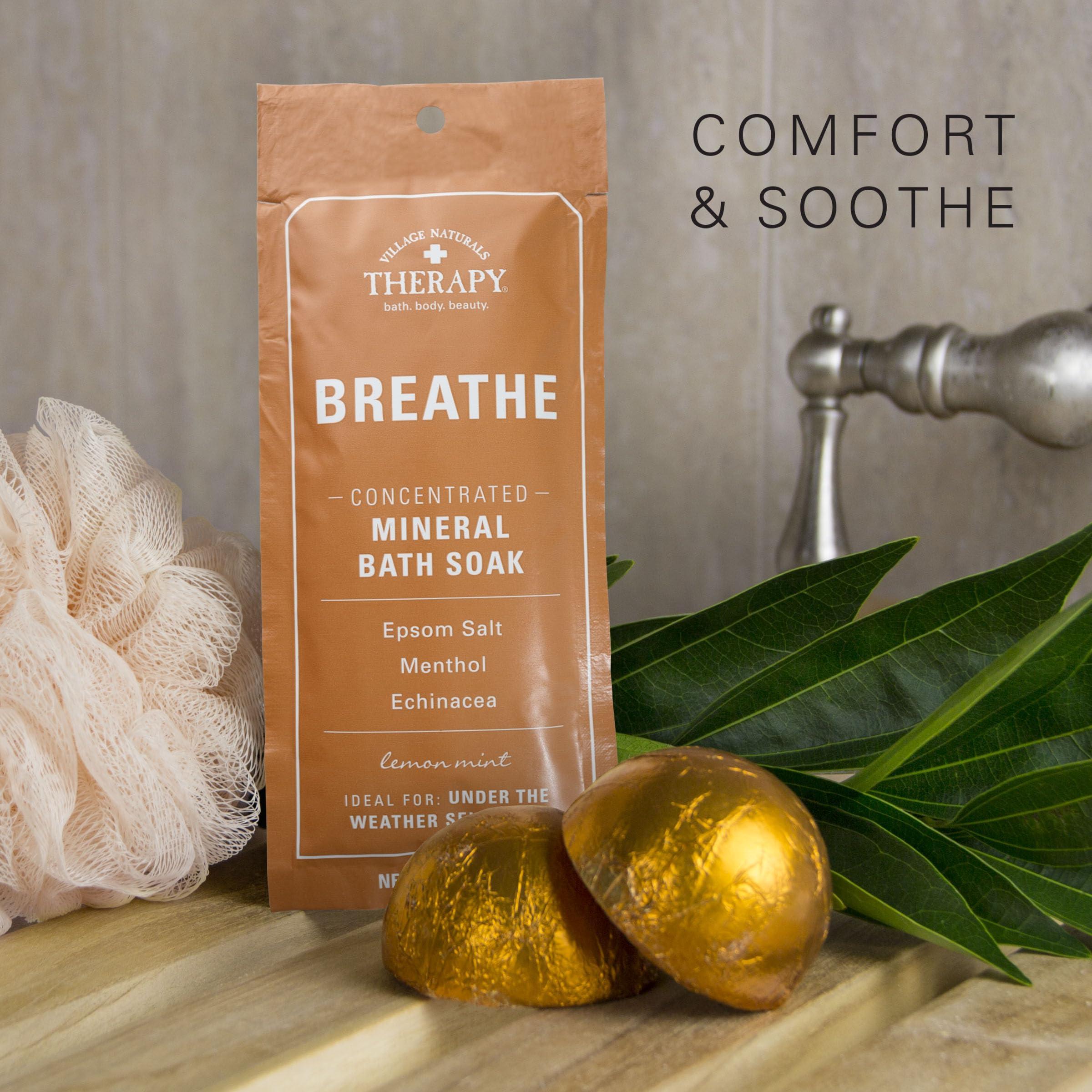 Village Naturals Therapy Village Naturals Therapy Breathe Concentrated Mineral Bath Soak, Lemon Mint, 2 Oz, Pack of 12