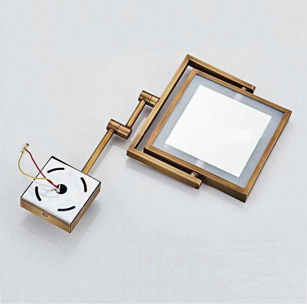 Suuim Makeup Mirror Makeup Mirror, Bathroom Shaving Mirror Wall Mounted LED Illuminated Makeup Mirror 8X Magnification Extending Folding Double Side with Dr