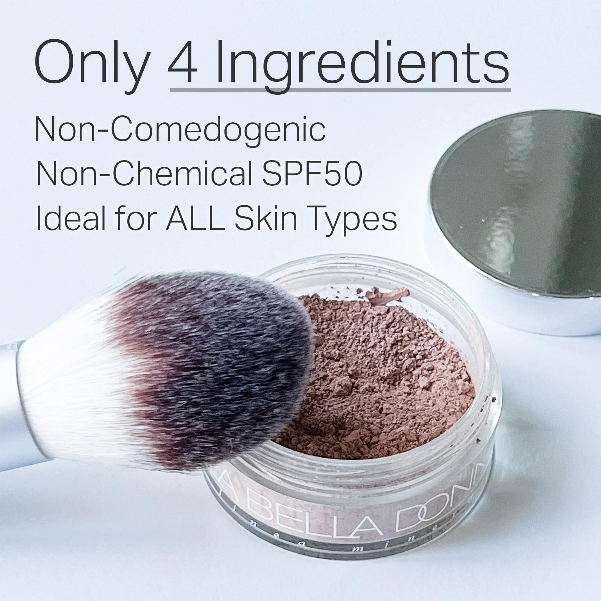 La Bella Donna La Bella Donna Loose Mineral Foundation, Non-Chemical SPF50, Only 4 Ingredients, Reef-Safe, Non-Nano, Natural Mineral Makeup with Sun Protection | 10g | Peche