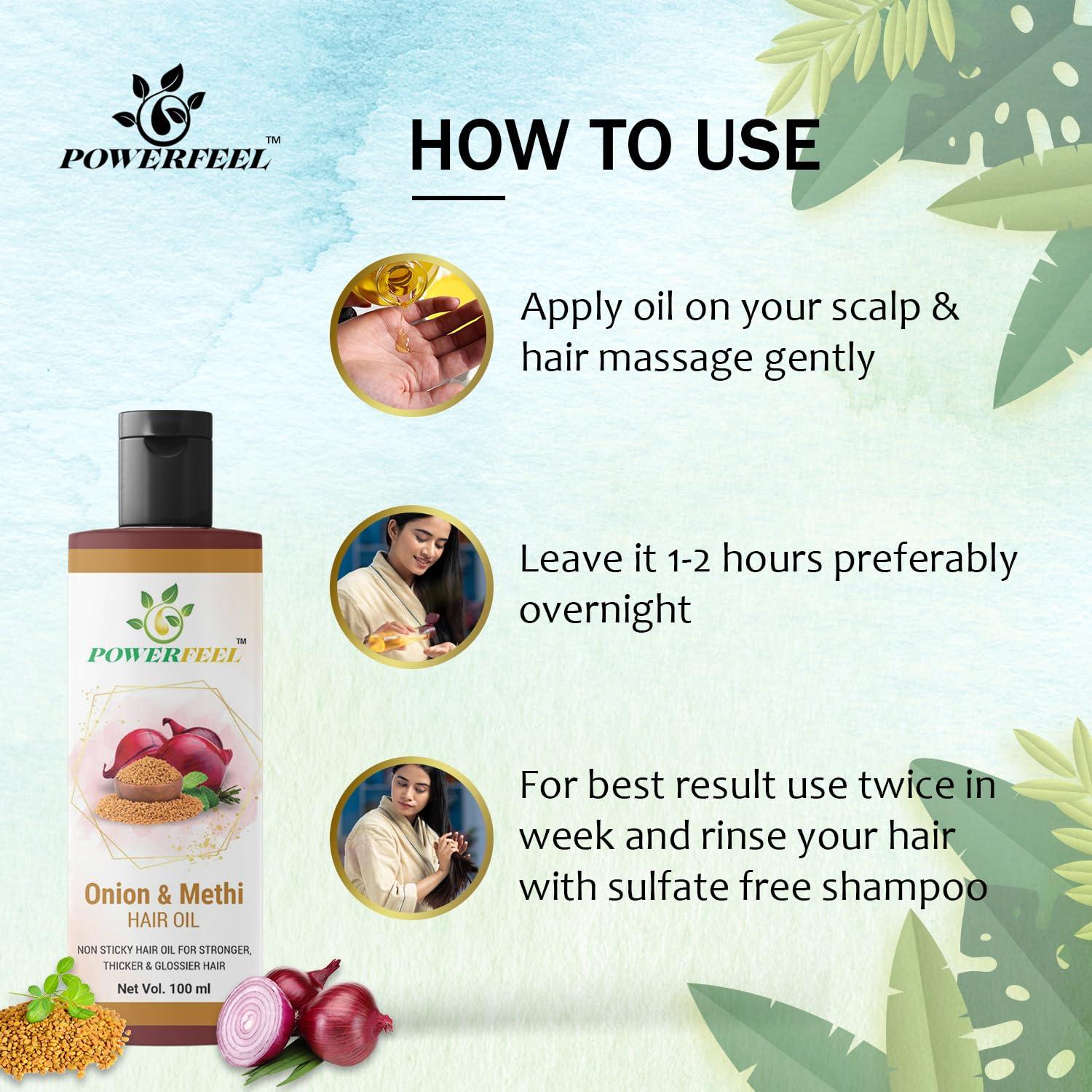 POWERFEEL POWERFEEL, Hair Oil For Stronger, Thicker & Glossier Hair- 100ml (Pack of 3)