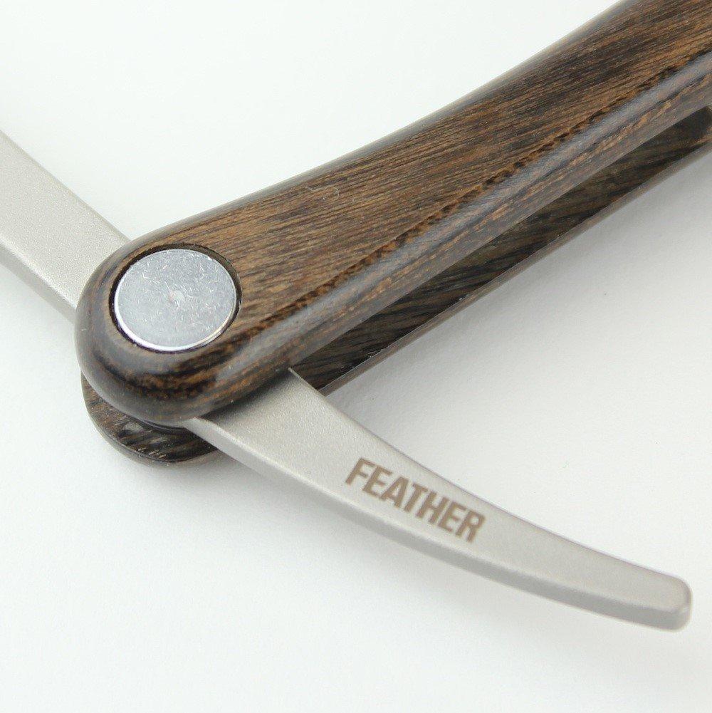 Feather Feather Artist Club SS Wood Folding Straight Razor