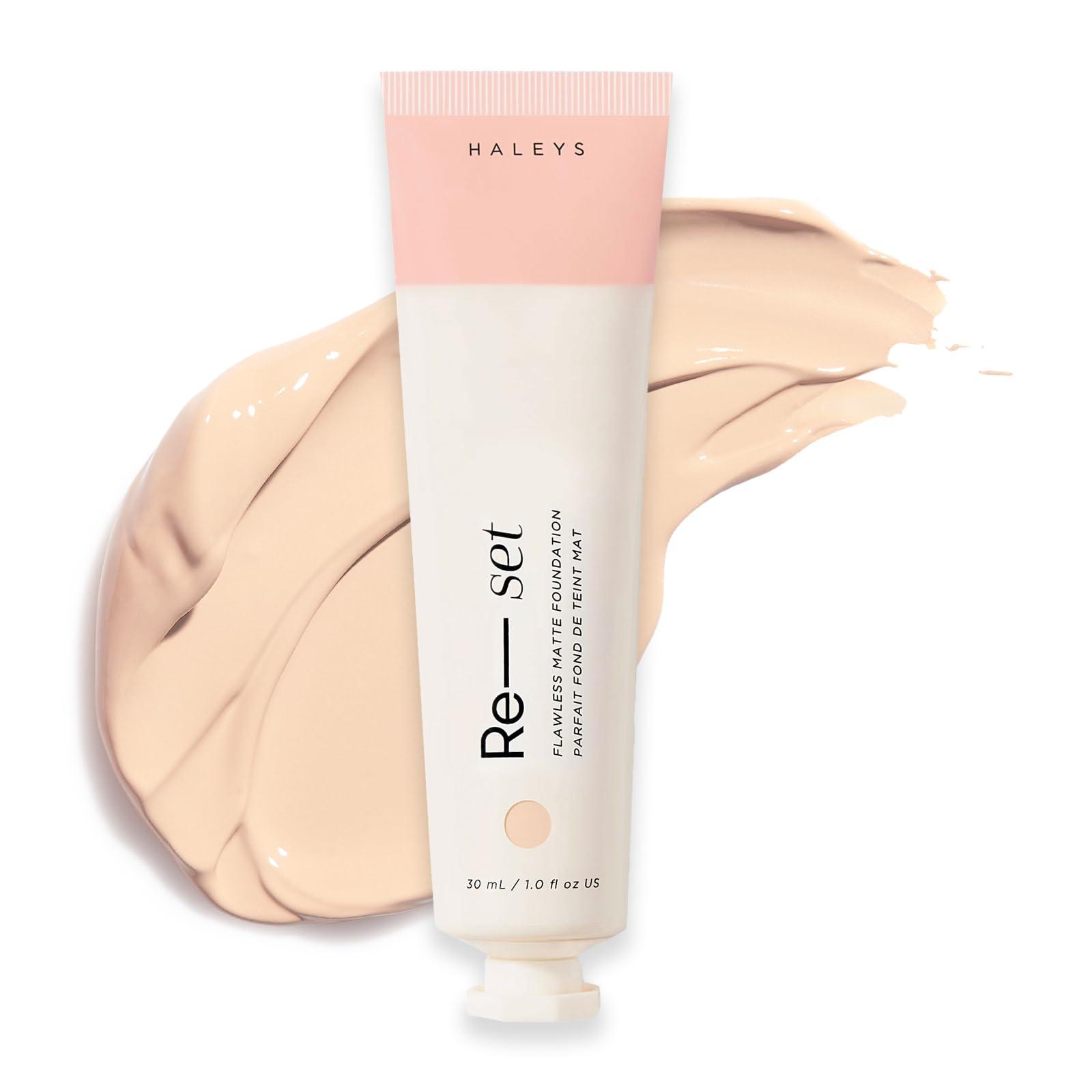 HALEYS Re-set Full Coverage Matte Foundation - Oil-Free Liquid Foundation with Double-Dose Pigments for Smooth, Natural Finish - Long-Lasting Foundation for Sensitive, Acne-Prone Skin by Haleys (2.15)