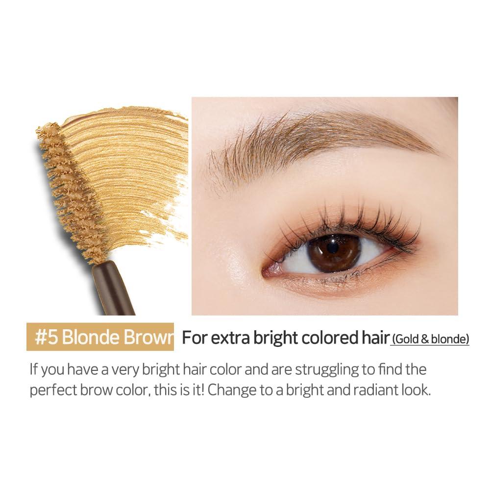 ETUDE ETUDE Color My Brows 4.5g - Blondie Brown | Beeswax & Carnauba Wax | Eyebrow Mascara, Quickly Fixing Natural Eyebrow Makeup with Care Effect | Korean Makeup, Kbeauty, Perfect for Gift