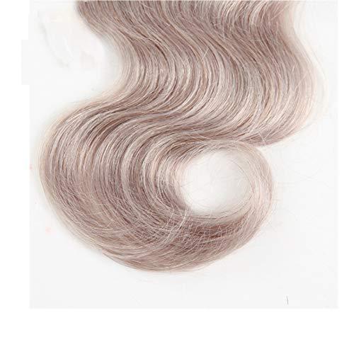 Leying Brazilian Virgin Hair Long Curly Hair Ombre Pink with Black Roots Body Wave Hair for Women (16 inch)