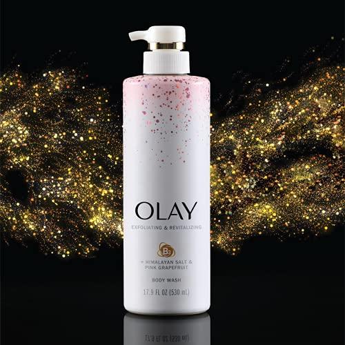 Olay Olay Exfoliating & Revitalizing Body Wash With Himalayan Salt Pink Grapefruit and Vitamin B3 20 Fl Ounce 4 count