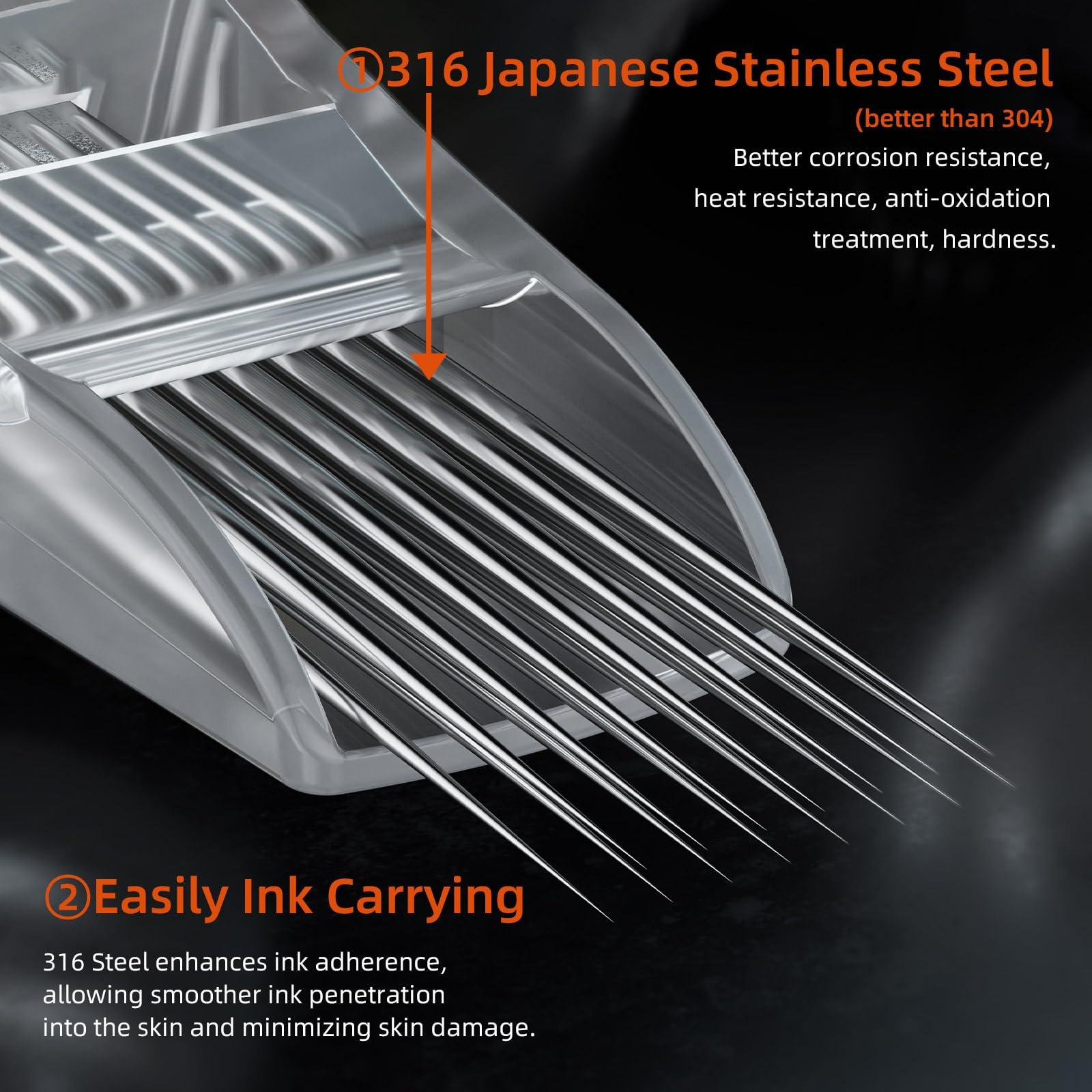 Dragoart FROTTAGE 16PCS Extreme Tattoo Cartridge Needles 15CM Curved Magnum Standard, Dragoart Professional Tattoo Needles Cartridge Tattoo Supplies for Tattoo Machine Tattoo Pen (1215CM)