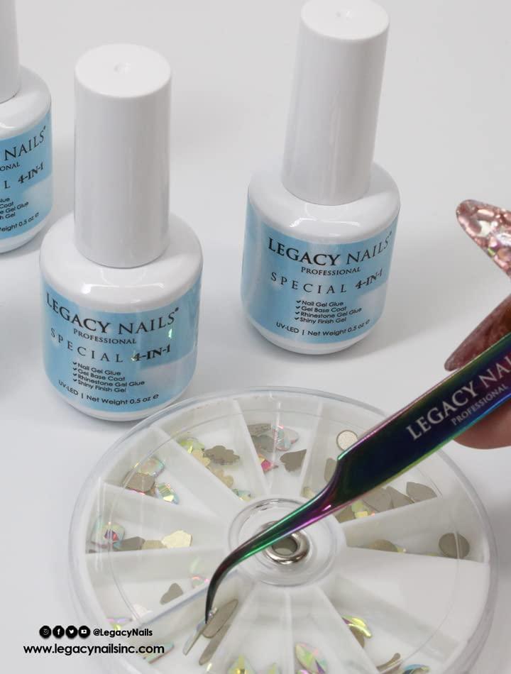 LEGACY NAILS Legacy Nails Professional Special 4-in-1 Finish Gel 0.5 oz Use it as Nail Tip Gel Glue, Rig Stone Gel Glue, Base Coat & Finish Gel Ultra-shine finish
