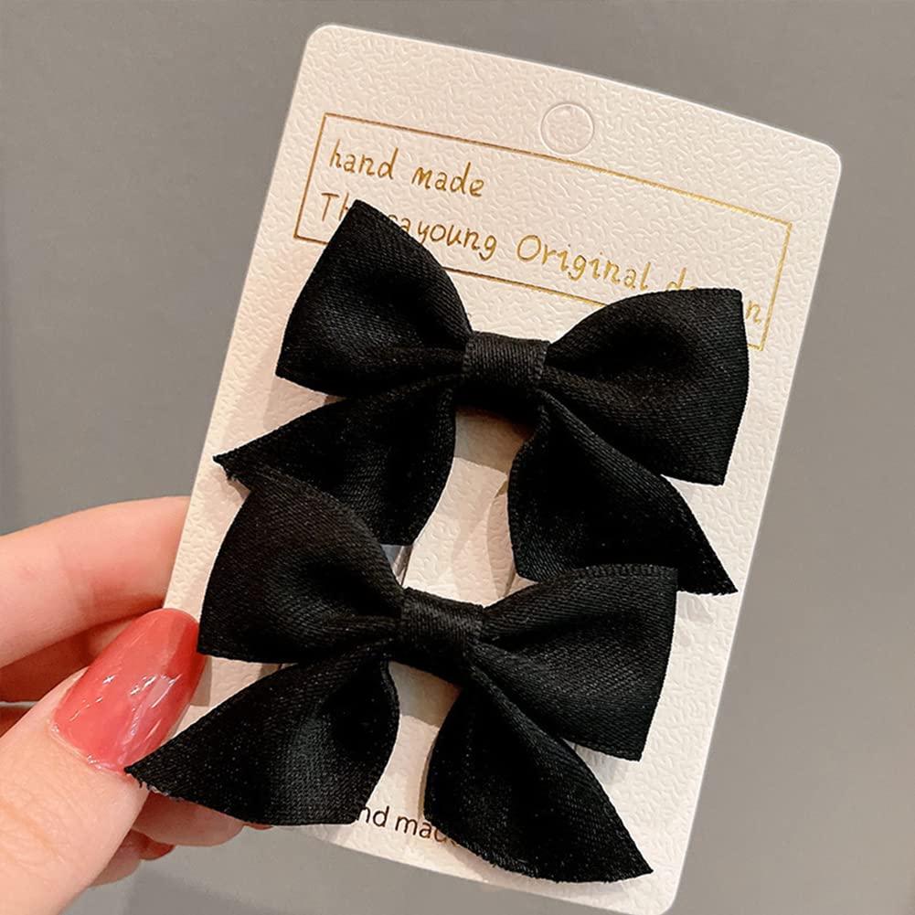 ZYALTFDC Black Bowknot Hair Clips for Girls Hair Butterfly Bow Hair Clip for Girls Hair Accessories Hair Bows Barrette Hair Pins for Teen Girl Hairpin Hair Bow Clips 2Pcs